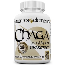 Natures Elements Chaga Mushroom for Immune Support - 10:1 Extract - 30% Polysaccharide