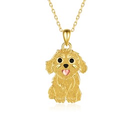 ACJFA Sterling Silver Bichon Frise Necklace Cute and Vivid Golden Maltese Dog Pendant Necklace Birthday Christmas Jewelry Gift for Friends Mothers