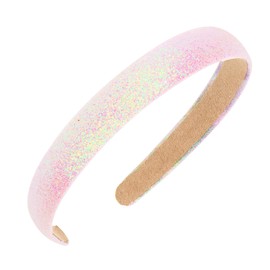 Semato Pink Glitter Headbands for Girls Sparkly Wide Headband Cute Non Slip Headbands Bling Hairband for Little Girl Hair Accessories