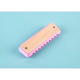 Hape E8918 Harmonica, Pink, 1.7 x 5.7 x 1.0 inches (4.4 x 14.5 x 2.6 cm), Wooden Musical Instrument Toy for 3 Years and Up
