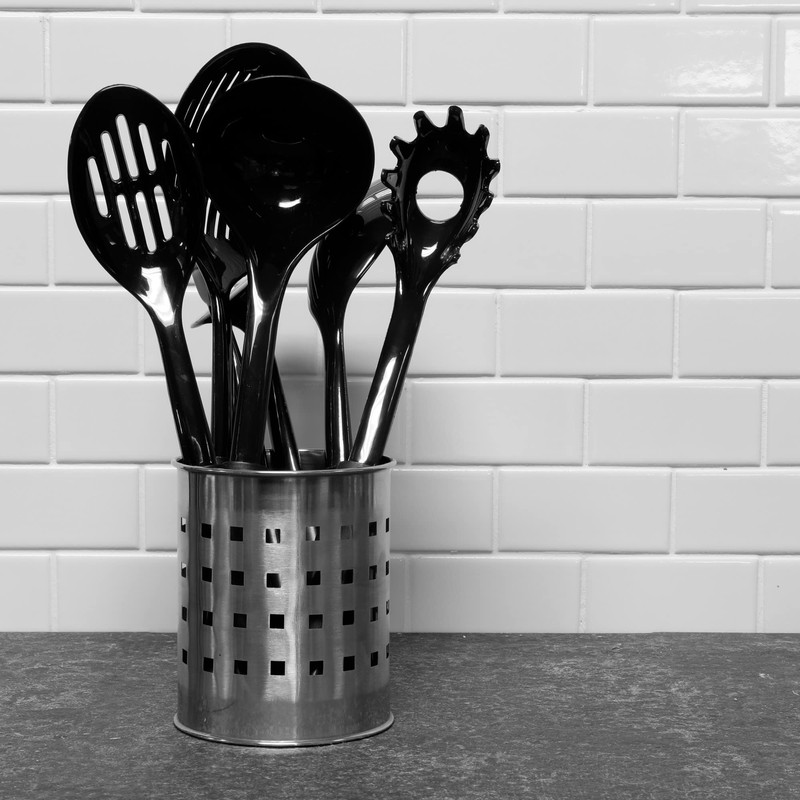 Chef Craft Basic Nylon Spaghetti/Pasta Fork, 11.5", Black