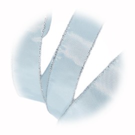 The New Pale Ice Blue Silver Tinsel Wired Ribbon, 1.5" W X 10 Yards, Winter Christmas Perfect for Crafting, Gift Wrapping, and Decorating Ribb1w02009