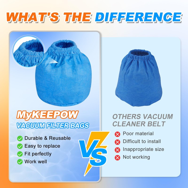 MyKEEPOW VRC2 Shop Vac Cloth Filter for Vacmaster 1.5 to
