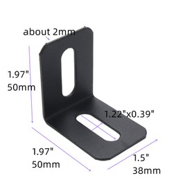 Dahszhi 4Pcs Adjustable 90 Degree L Shape Bracket Corner Connector Right Angle Brackets L Slotted Support Shelf Bracket, 1.97"x1.97"x1.5"