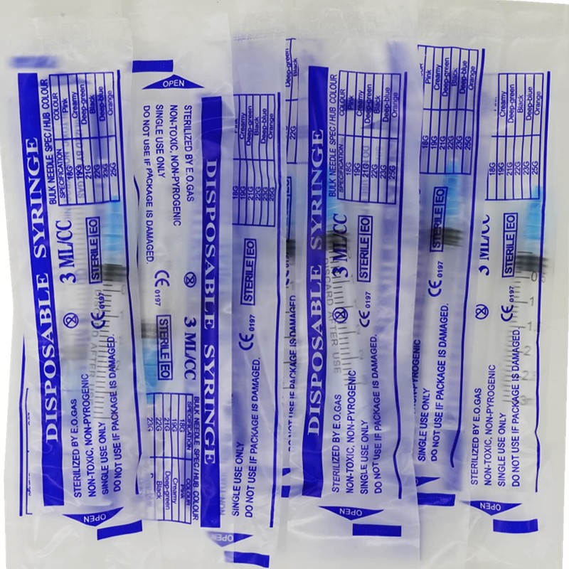 15 Pack 3ml 23Ga Plastic Syringe with Measurement for Scientific