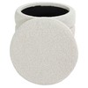 Cortesi Home Morcant Cylindrical Storage Ottoman, Light Grey