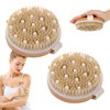 2 PCS Cepillo para Cuerpo, Cepillo corporal de madera con