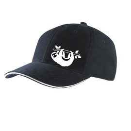 Huuraa Cappy Hat Sloth Silhouette Unisex Cap Size with Motif for All Animal Lovers Gift Idea for Friends and Family, Black/Light Grey