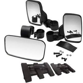 XKMT- Compatible With Pioneer 1000 500 700 Roll Bar Cage Rear&Side View Mirror w/Handle Grab