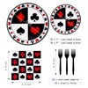 MUNILAIL 96 Pcs Casino Plates and Napkins Party Supplies Serve