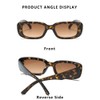 EJDHA Retro Rectangular Sunglasses for Women Black UV Protection (Transparent