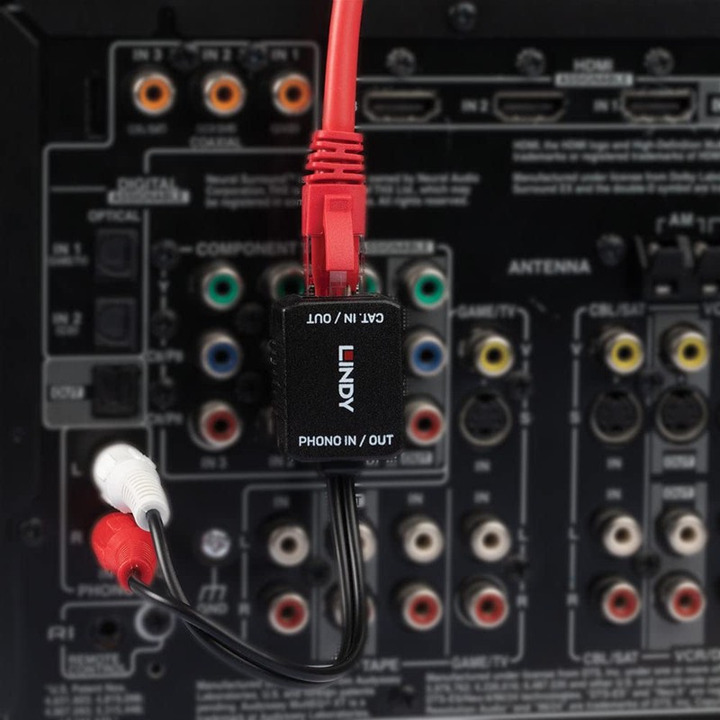 LINDY 100M Cat5/6 Stereo Audio Extender - Phono