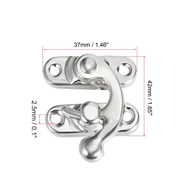 uxcell Retro Lock Clasp Right Latch Hook Hasp 42mm x