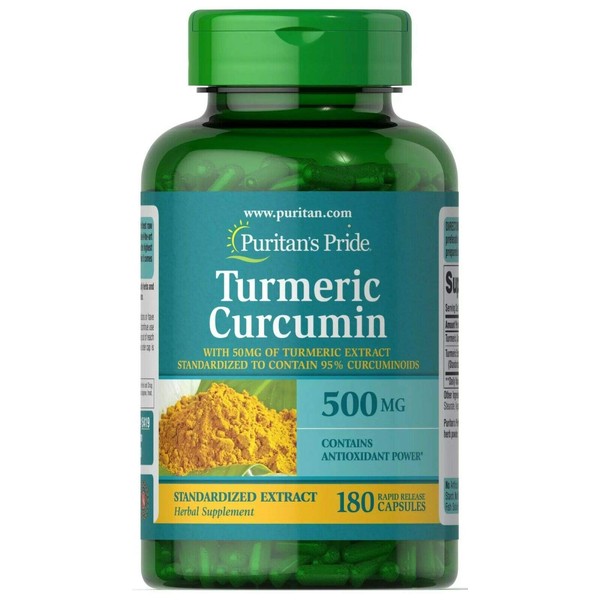 Puritan's Pride Turmeric Curcumin 500 mg-180 Capsules