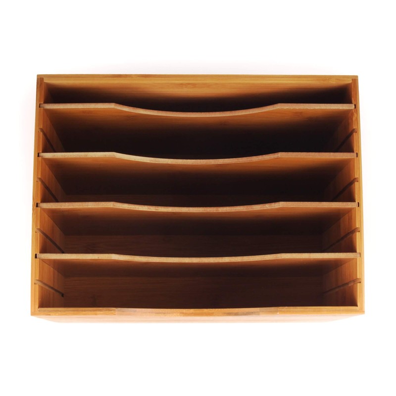 Kinson Bamboo Desk Organizer Paper Files and Mail Sorter with