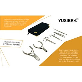 Kit Manicure y Pedicure Estuche Profesional | Juego de Manicure Pedicure 6 piezas | Kit de Acero Inoxidable