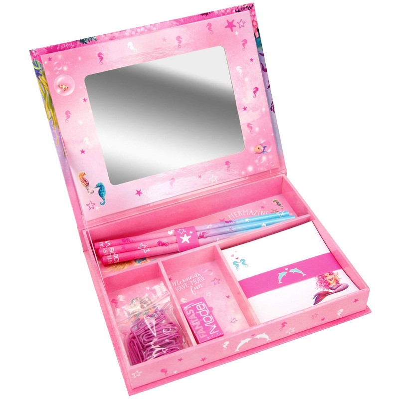 Depesche 10446 Fantasy Model Mermaid Stationery Box Pink/Multi-Coloured