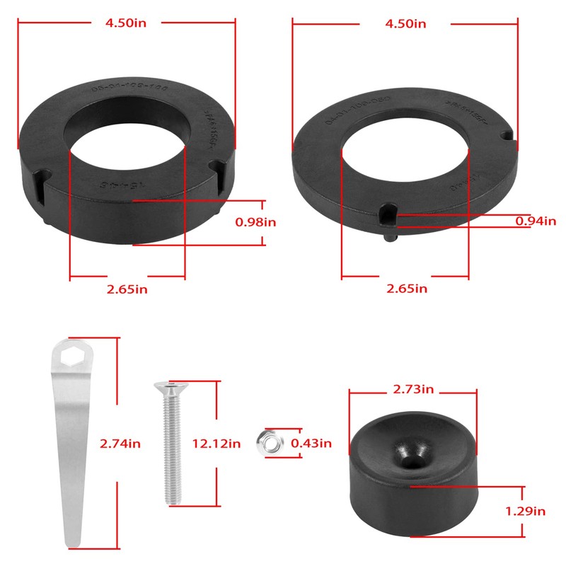 1155300 JT: 1.5” High Performance Spacer Leveling Kit Fits for