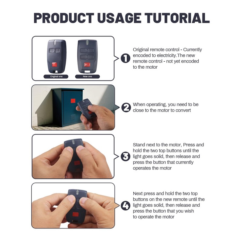 433.92 MHz Garage Door Remote Control Compatible with BFT Mitto