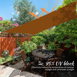 ONESHLEE Awning 4 x 4 m Awning, Waterproof Rectangular, Sun Protection Patio, UV Protection, Heat Protection, No Drilling, Rectangular Awning with Eyelets and Rope for Pergola (Orange, 4 x 4 m)