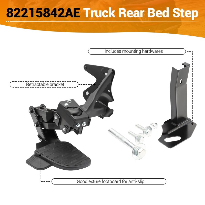 Rear Bed Step,Retractable Bed Step Bumper Step for 2019-2024 Dodge