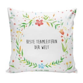 Mr. & Mrs. Panda 40 x 40 cm Cushion Team Leader - Gift, Seminar Leader, Cushion 40 x 40 cm, Supervisor, Cushion Cover, Motif Cushion, Decorative Cushion