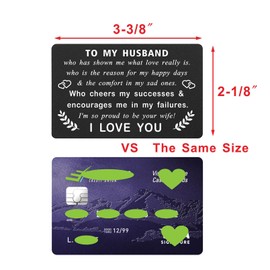 ABNTY Valentine's Day Card for Husband, Valentines Husband Gifts from Wife, I Love You Husband Wallet Card