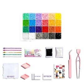(Large Capacity, 24 Colors) Iron Beads 0.1 inch (2.6 mm), Mini Size, Approximately 14,000 Pieces, Nano Beads Compatible, Storage Case Included, Making Toy, Educational Toy, Home Time, Parent-child Fun