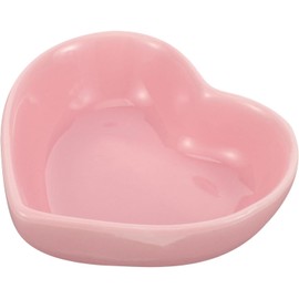 Snack Food Small Ceramic Bowl Heart Shaped Bowl Cute Hamster Rabbit Food Dish Water Feeding for Bunny （Pink）