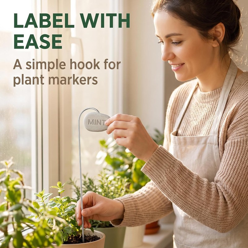 20 Pcs Silver 20cm Plant Label Hooks Markers Label Hanger