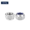 sourcing map 15Pcs M14x1.5mm Nylon Insert Hex Lock Nuts, 304