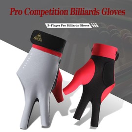 Billiard Glove for Left Hand - Durable, Comfortable, Adjustable Fit, Breathable Fabric, Smooth Cue Stroke, Suitable for Pool, Snooker (Black)