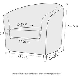 GEOCANG 2-piece set Club Chair Slipcover, Washable Stretch Sofa Slipcover Tub Chair Cover Armchair Protector Club Chair Cover Furniture Cover with Elastic Stretch Velvet (Navy)