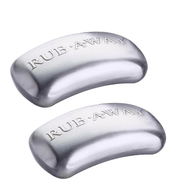 Amco Rub-a-Way Bar Stainless Steel Odor Absorber, 2 Pack - Silver