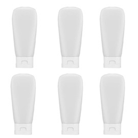 6PCS 60ml/2oz Emply Refill Clear Plastic Cosmetic Squeeze Soft Tube Vial with Flip Cap Cover Makeup Travel Sample Packing Storage Holder for Toothpaste Shampoo Facial Cleanser Body Lotion