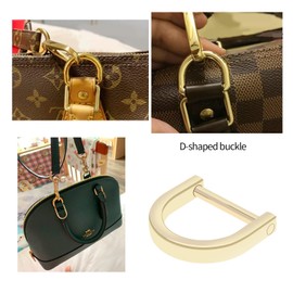 EMSea 4PCS Screw in D-Rings Tiny D-Rings Shackle Horseshoe Shape D Ring for DIY Crafts Leathercrafts Accessories Keychain Purse Bag Repairing Light Gold