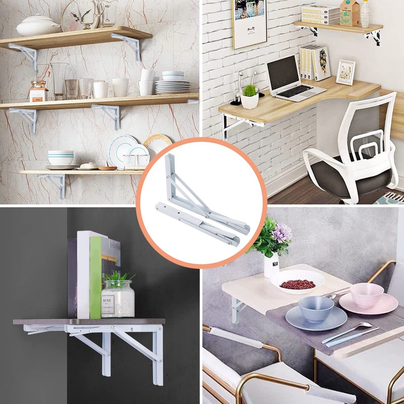 2 Pack 12 Inch Folding Shelf Brackets, OBYFGILY Heavy Duty