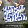 CounterArt Blue Fish 3mm Tempered Glass Cutting Board 10” x