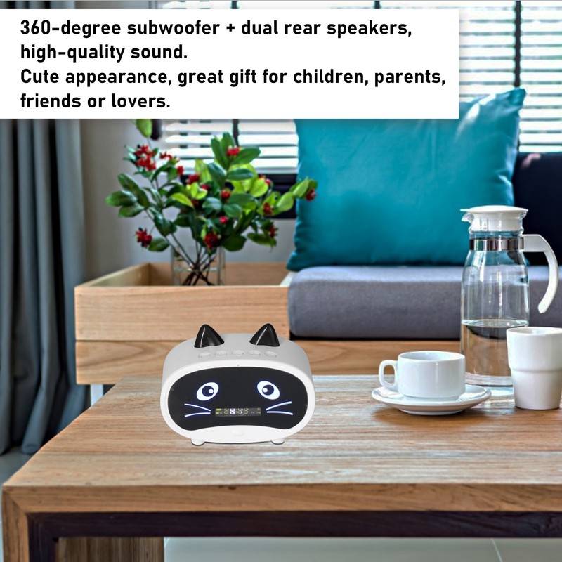 Mini Cartoon Speaker Multifunctional Cute Cat Ear Design Smart Set