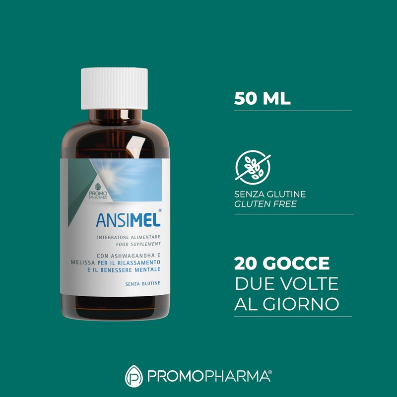Ansimel – Integratore per Ansia e Stress - Con Ashwagandha,