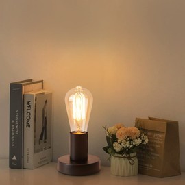 wiheajuora Vintage Table Lamp, Industrial Desk Lamp, Small Retro Night Light, Steampunk E27 Lamp Holder for Home Lighting Decor, Cafe Bar, Studio Antique Decor, Black (Without Lamp)