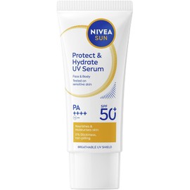 NIVEA SUN Breathable Serum SPF 50+, Breathable Sun Cream with Vitamin E, Ultralight XXL Face Care with SPF 50+ for Sensitive Skin, Protect & Light Feel (90 ml)