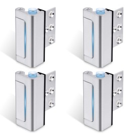 Steinwhale Home Security Door Reinforcement Lock 4Pack, Childproof Safety Door Lock Latch Inside Stopper, Add High Security to Prevent Home Unauthorized Entry, Aluminum Construction Finish