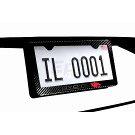 protech2021 Black on Black Mustang Coyote Badge Carbon FIber License Plate Frame Ford 5.0 GT