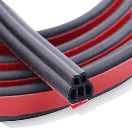 EIYVPRA Soundproof Sealing Strip for Cars, Car Door Seal, Universal Rubber Seal for Car Door, Edge Protection for Sheet Metal, Five Holes Double Layer Car Door Rubber Seal Edge Protection (5 m)