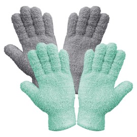 2 Pairs of Dust Removal Gloves, Dust Removal Gloves for House Cleaning, Plant Dust Removal Gloves, Absorbent Microfibre Gloves, Reusable Cleaning Gloves