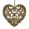 DARO DEKO Wooden Heart Hanger with Ornamental Pattern, Set of