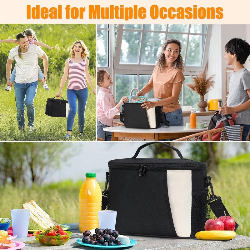 Oamwrae Insulated Lunch Bag, 8.6 L Leak-Proof Lunch Bag with
