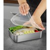 4 Pieces Stainless Steel Food Storage Containers with Clear Lid,