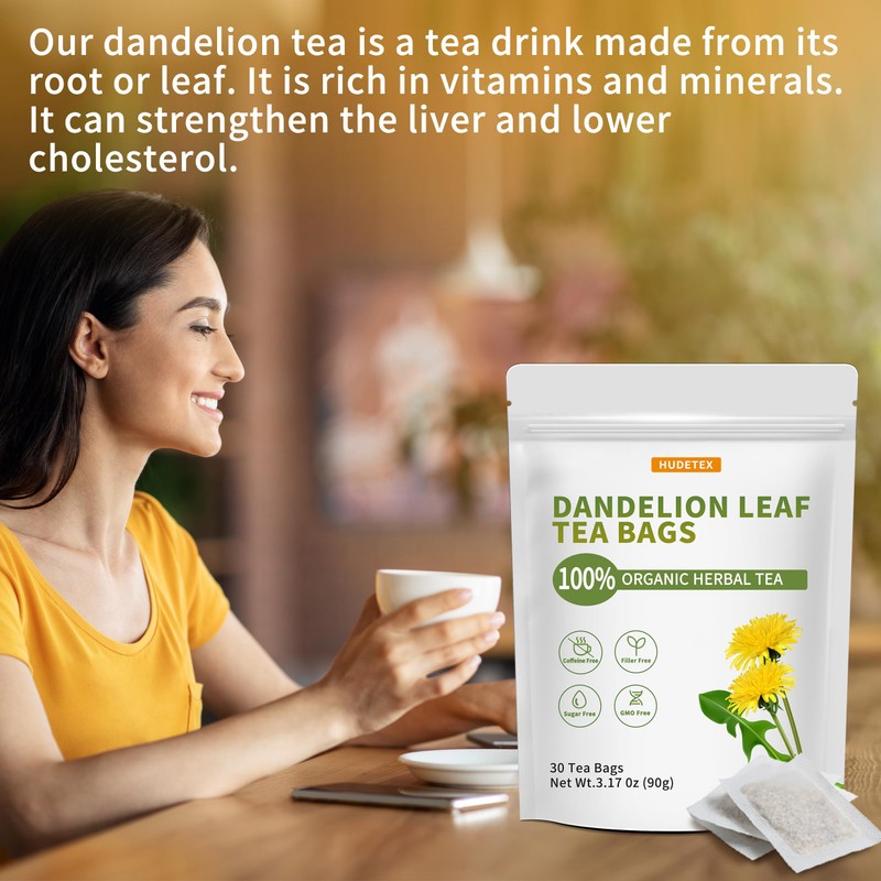 Dandelion Leaf & Root Tea Bags Organic, Roasted Dandelion Root